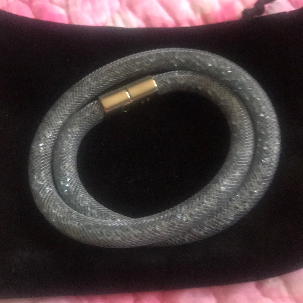 Swarovski crystal dust double wrap bracelet.